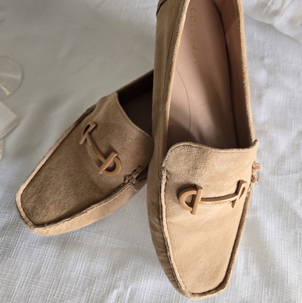Cole Haan | Tully Driver Suede Loafers Grandfoam Blush Tan Slip On